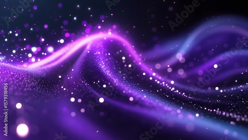 Wallpaper Mural High-Contrast Particle Landscape with Electric Colors and Soft Glow
 Torontodigital.ca