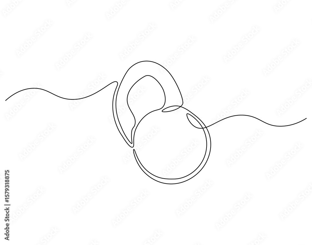 Obraz premium Kettlebell continuous line. Continuous one line drawing of kettlebell. Fitness equipment concept. Single line drawing