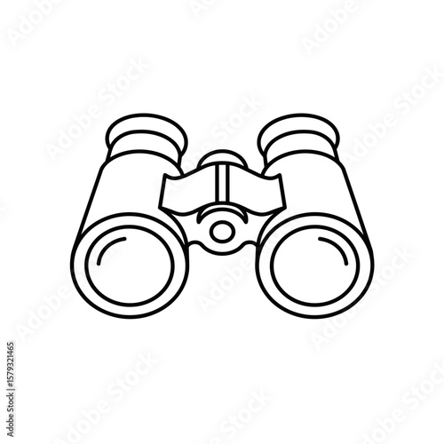 Vector binoculars icon representing sightseeing and outdoor exploration