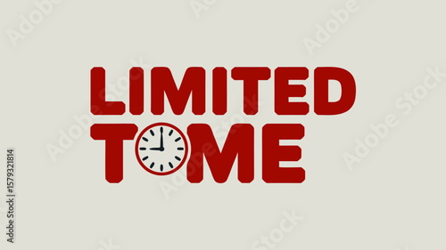 Limited Time Offer with Clock Illustration: A Promotional Concept for Sales and Events