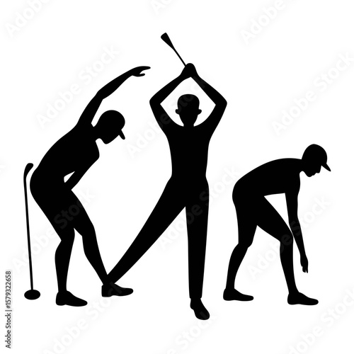 golf player silhouette vector