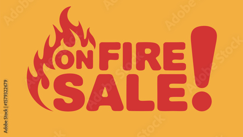 Fiery Sale Announcement: Hot Deals and Limited-Time Offers with Bold Typography and Vibrant Colors