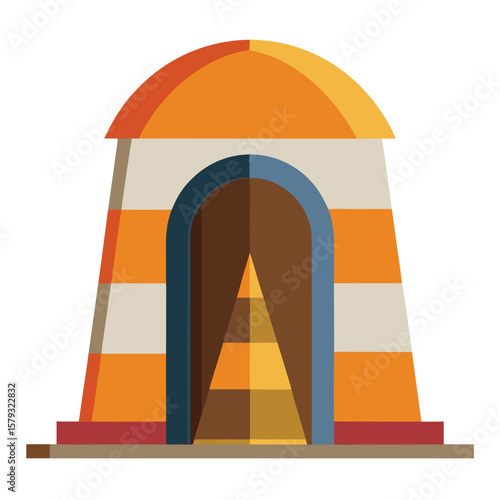 A vector icon of a cone blocking an entrance, clearly indicating restricted access or a closed area.