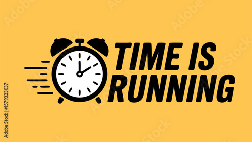 Alarm Clock and Time Running Concept: A Race Against The Clock Deadline Concept