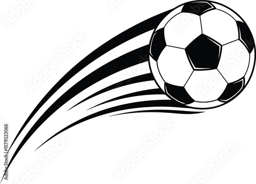 Dynamic Flying Soccer Ball - Isolated Sport Action