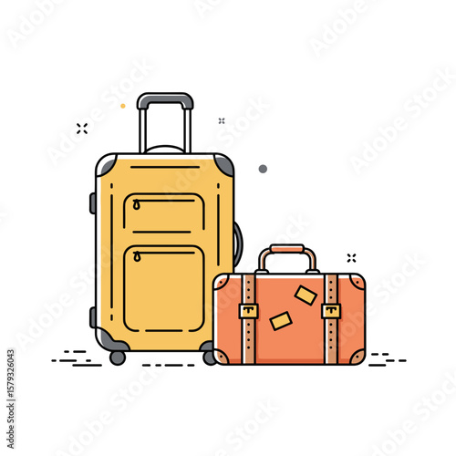 Vector luggage icon representing travel preparation for summer vacation