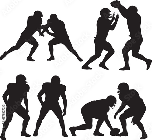 American Football Player Silhouette in Action Pose

Football Helmet and Ball Vector Design

Running Quarterback Silhouette for Sports Design

Black American Football Silhouette Illustration

Team Spor
