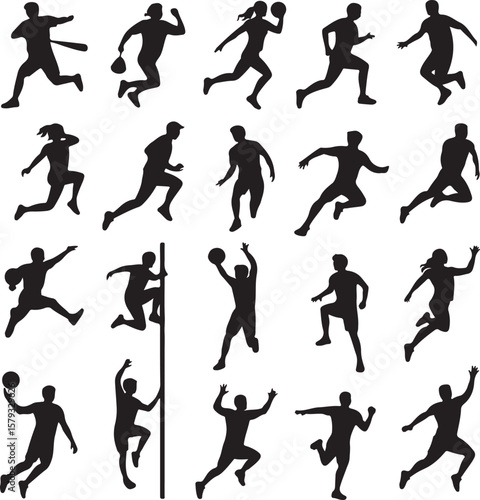 American Football Player Silhouette in Action Pose

Football Helmet and Ball Vector Design

Running Quarterback Silhouette for Sports Design

Black American Football Silhouette Illustration

Team Spor