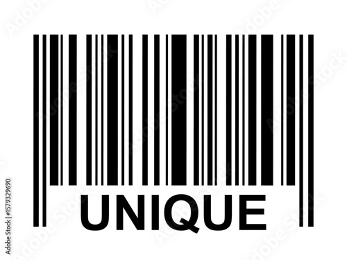 Logo with Unique text in barcode, simple bar code icon