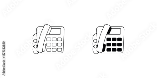 landline set icon with white background vector stock illustration