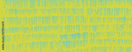 Crayon drawn vertical short lines texture. Green and yellow crosshatch background. Vertical scribbles childish background. Crayon rough texture. Artistic grass effect. Sketch illustration.