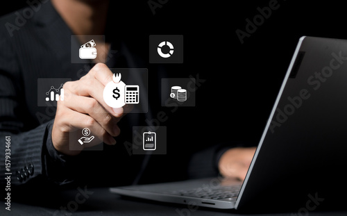 Budget and financial planning concept. Corporate finance and annual strategic plan. Calculate company income and expenses. invest money, business and finance, capital fundraising, loan credit.