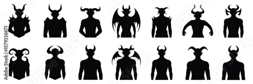 Devil and Demon Silhouette Pack – Vector Set