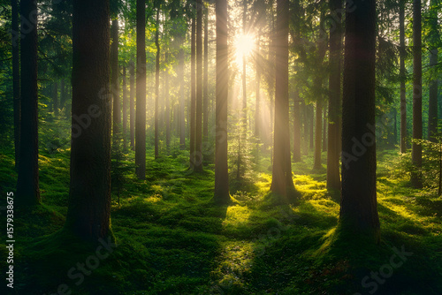 Fototapeta Naklejka Na Ścianę i Meble -  sunrise in the forest
