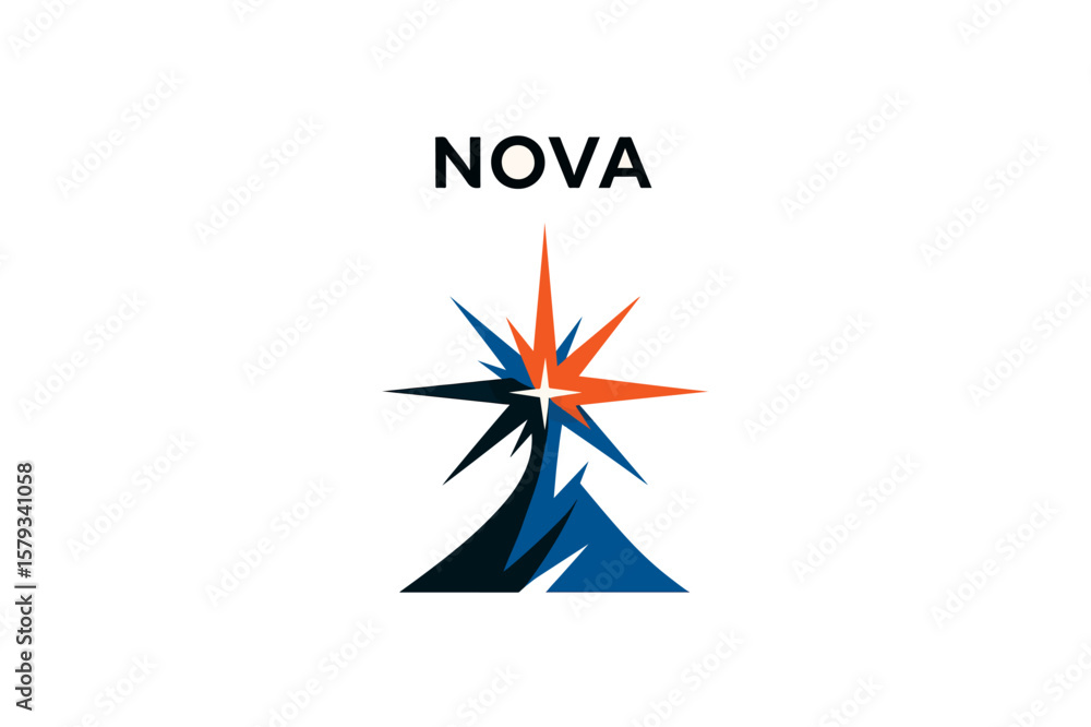 Obraz premium Nova log Vector on white background.01