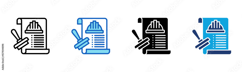 Work Permit icon Multi Style Vector Illustration Work Permit icon Multi Style Vector Illustration