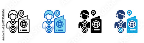 Citizenship Status icon Multi Style Vector Illustration