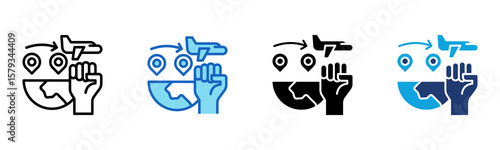 Immigrant Rights icon Multi Style Vector Illustration