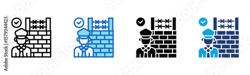 Border Security icon Multi Style Vector Illustration