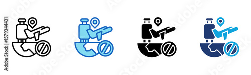 Travel Ban icon Multi Style Vector Illustration