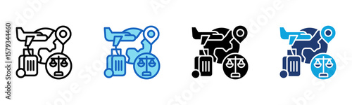 Immigration Laws icon Multi Style Vector Illustration