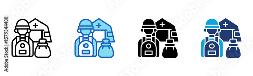 Refugee Program icon Multi Style Vector Illustration