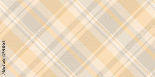 Elegant plaid pattern with soft, muted colors. Beige, tan, and gray create a versatile, classic textile design. Ideal for backgrounds, fabrics, and templates.