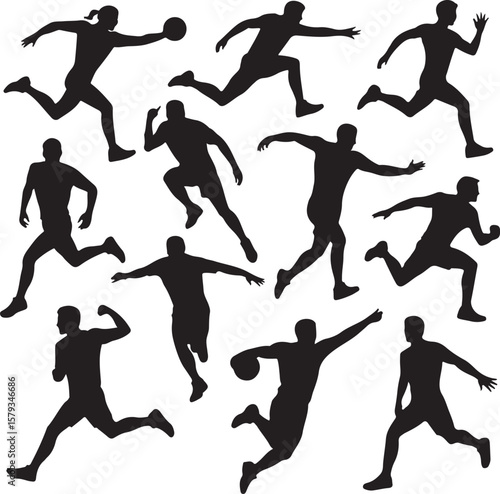 American Football Player Silhouette in Action Pose

Football Helmet and Ball Vector Design

Running Quarterback Silhouette for Sports Design

Black American Football Silhouette Illustration

Team Spor