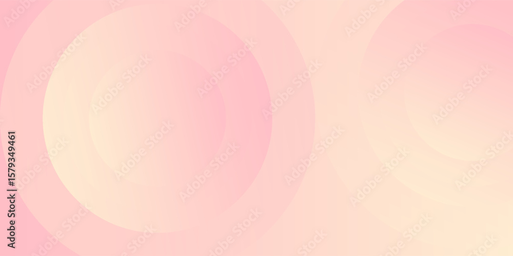 Obraz premium Minimalist banner background, pastel colorful, pink and yellow gradations. Circle effect style geometric, abstract background. Eps 10.