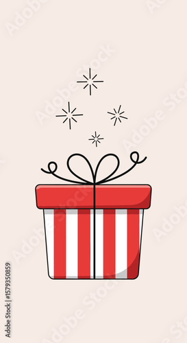 Festive holiday gift box with sparkling decorations celebrating the joy of giving and receiving presents