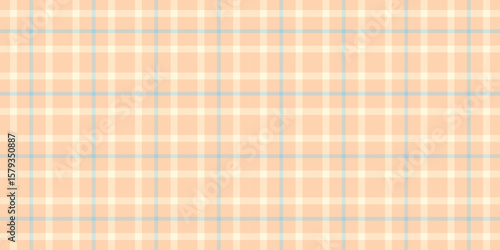 Idea seamless background plaid, graphical check pattern texture. Backdrop fabric vector textile tartan in orange and bisque colors.
