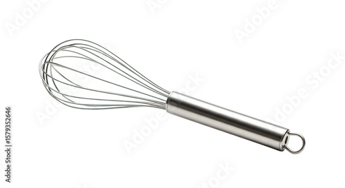 Stainless steel whisk kitchen utensil for cooking baking mixing beating eggs cream batter tool isolated