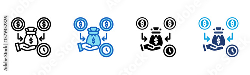 Debt Consolidation icon Multi Style Vector Illustration