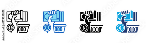 Buying Power icon Multi Style Vector Illustration