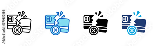 Payment Failure icon Multi Style Vector Illustration