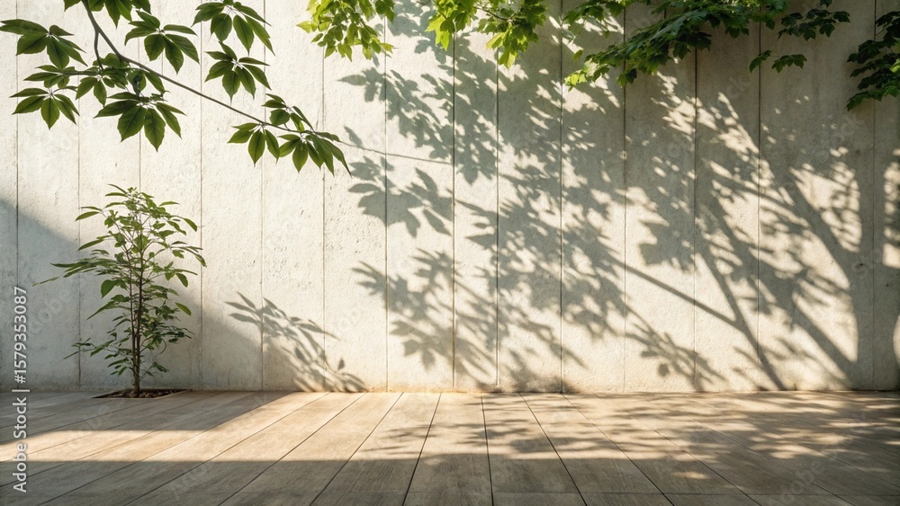 Fototapeta premium wooden floor and green grass
