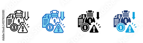 Insolvency icon Multi Style Vector Illustration