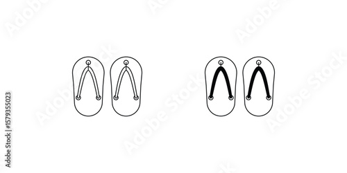 flip flop set icon with white background vector stock illustration
