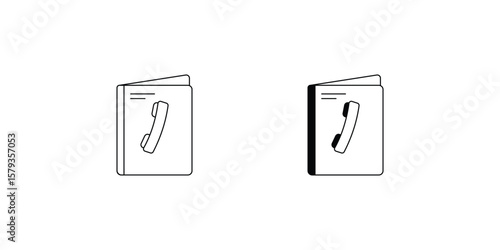 phone book set icon with white background vector stock illustration