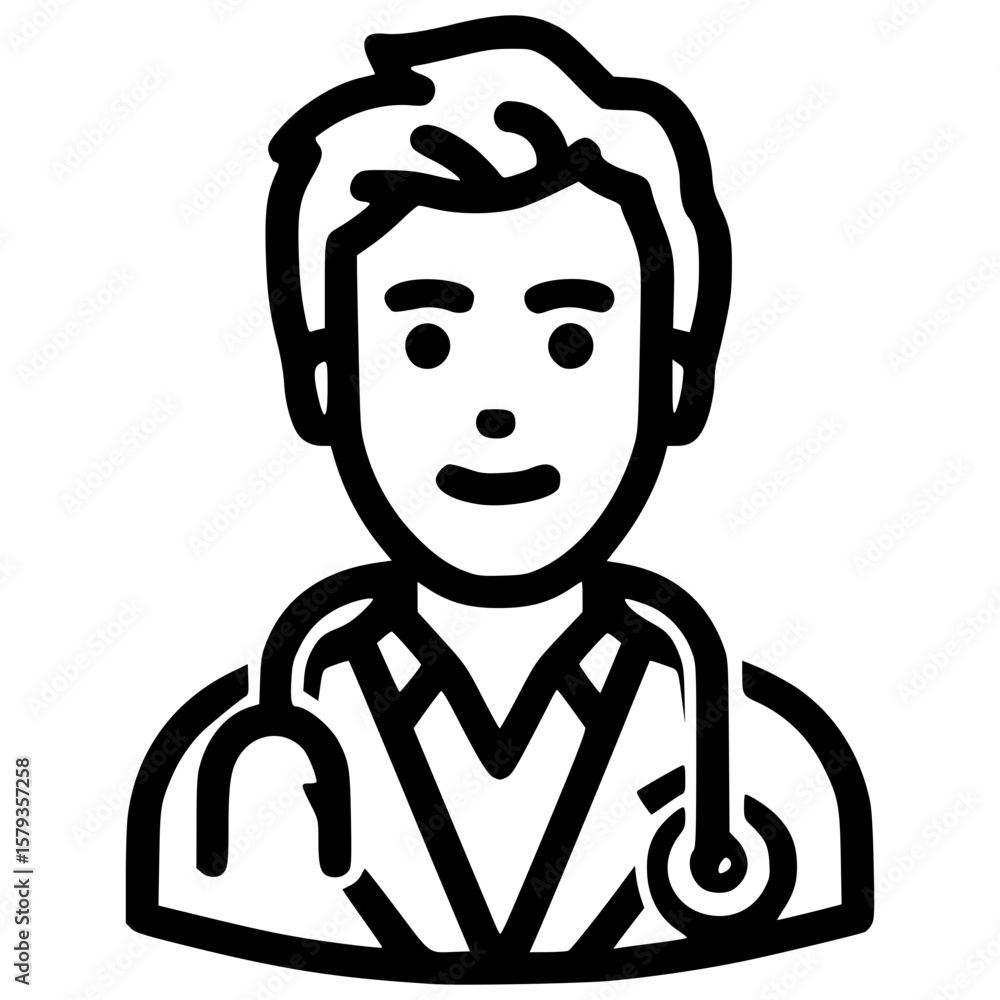Obraz premium Medical professional icon in simple vector style for healthcare use
