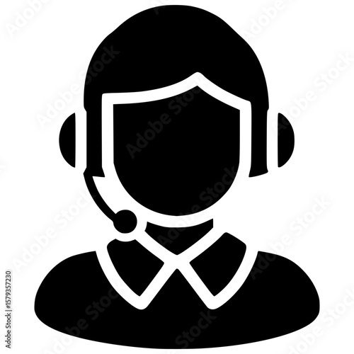 Customer support icon representing assistive service in business