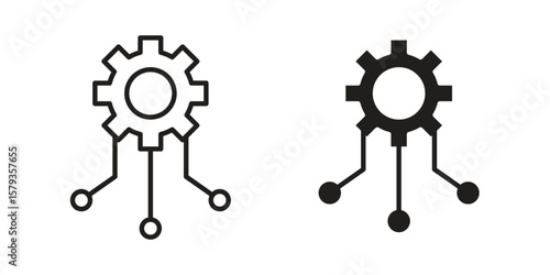 Workflow icons in trendy linear style vector. Vector illustration
