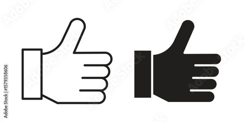 Thumb up icons in trendy linear style vector. Vector illustration