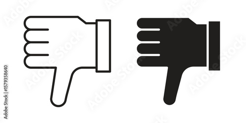 Thumb down icons in trendy linear style vector. Vector illustration