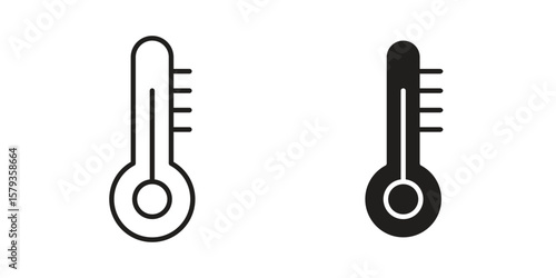 Thermometer icons in trendy linear style vector. Vector illustration