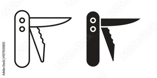 Swiss Knife icons in trendy linear style vector. Vector illustration