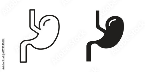 Stomach with Liquids icons in trendy linear style vector. Vector illustration