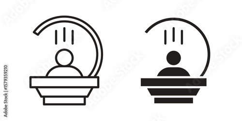Solarium icons in trendy linear style vector. Vector illustration