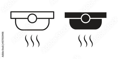 Smoke detector icons in trendy linear style vector. Vector illustration