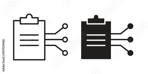 Smart contract icons in trendy linear style vector. Vector illustration